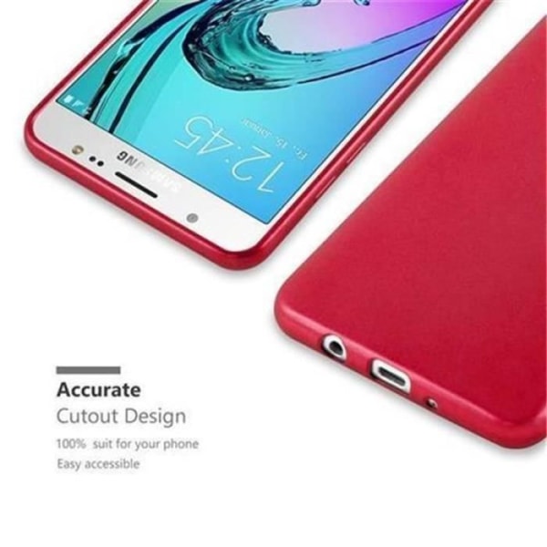 Samsung Galaxy J7 2016 (6) Fodral i METALLIC RED från Cadorabo (METALLIC MATT Design) Ultramjukt silikongel TPU-fodral