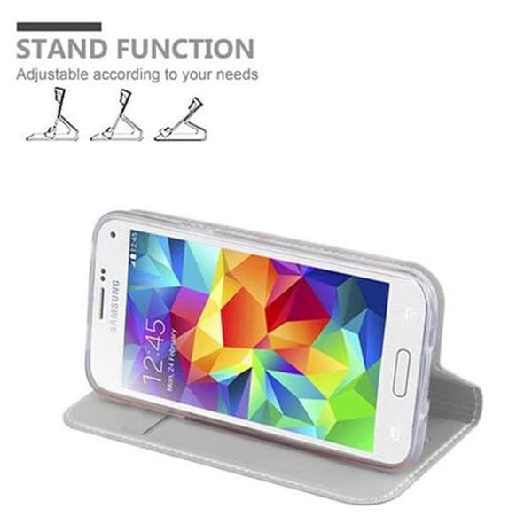 Flipfodral för Samsung Galaxy S5 MINI / S5 MINI DUOS Fodral i KLASSISK SILVER Plånbok Stötsäker Grå