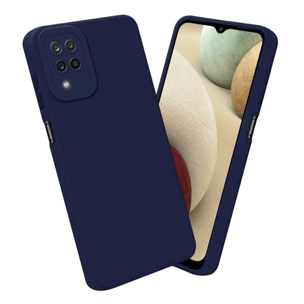 Skyddsfodral för Samsung Galaxy A12 / M12 i MÖRKBLA FLYTANDE Stötsäker Blå