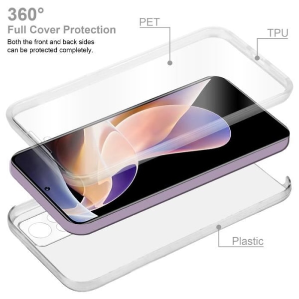 Fodral för Xiaomi RedMi NOTE 11 PRO 4G / 5G Transparent Fodral Cover 360° helkroppsskydd skärmskydd