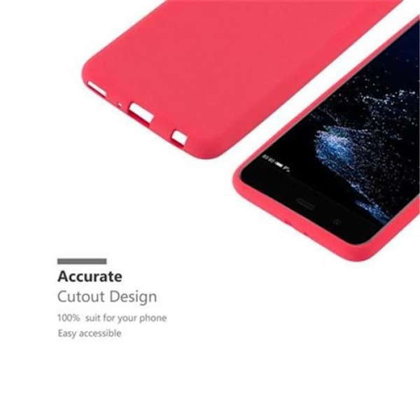 Huawei P10 PLUS fodral i RED FROST by Cadorabo (FROST Design) Ultratunt mjukt silikongel TPU-fodral med anti-chock –