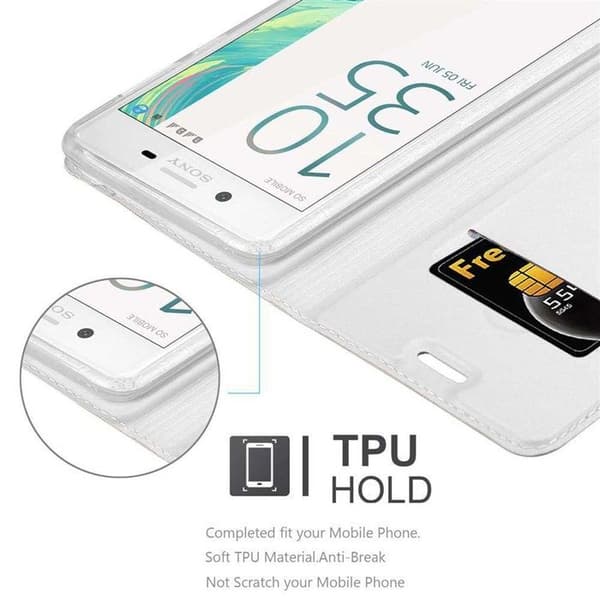 Flip-fodral för Sony Xperia X Etui i KLASSISK SILVER Plånbok Stötsäker Grå