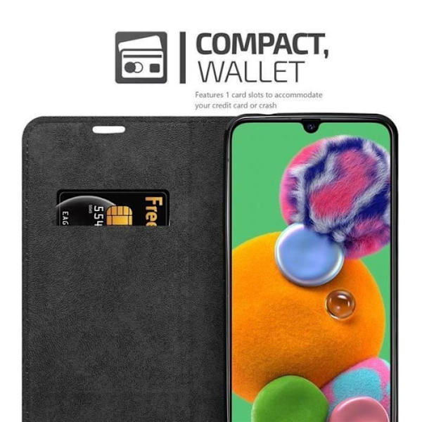 Plånboksfodral - CADORABO - Samsung Galaxy A90 5G - Syntetläder - Brun - Osynlig magnetstängning kastanj