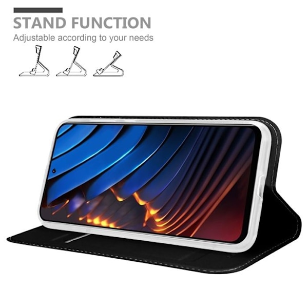 Coque för Xiaomi POCO X3 GT Etui i CLASSY SVART Housse Case Cover Skydd med magnetstängning Plånbok Wallet Svart