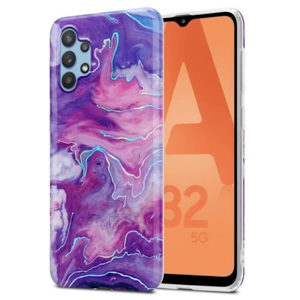 Coque - CADORABO - Samsung Galaxy A32 5G - Marmor Lila Rosé - Silikon TPU Skydd - Mjuk Lila, Rosa