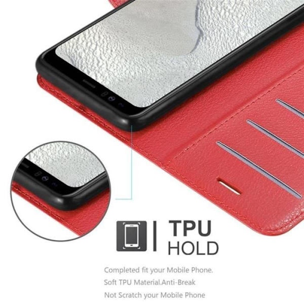 Coque - CADORABO - Google Pixel 4 XL - Similicuir Röd - Ställfunktion - Magnetisk Stängning Röd