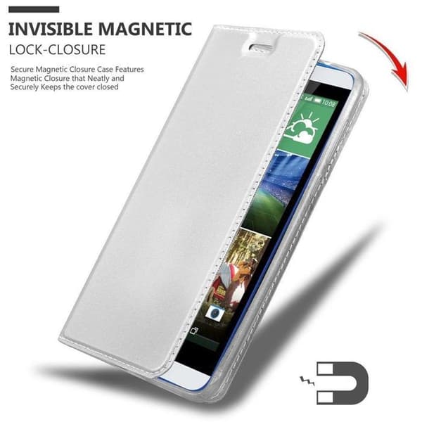 Flipfodral för HTC Desire 820 Fodral i KLASSISK SILVER Plånbok Stötsäker Grå