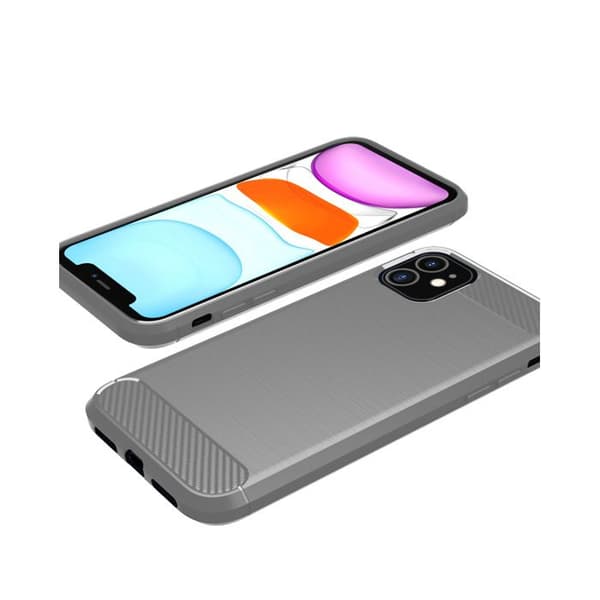 iPhone 11-fodral BRUSHED GRÅ Kolfiberdesign Grå