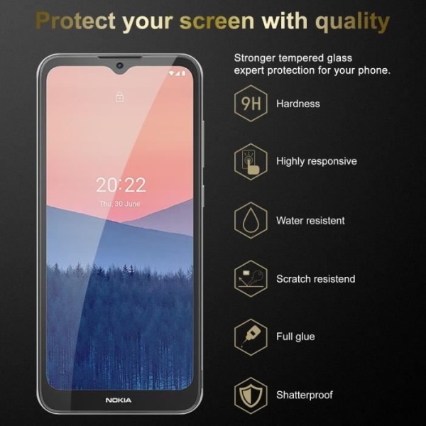 Skärm i härdat glas för Nokia C21 skyddsfilm i HÖGT TRANSPARENT härdat härdat glas