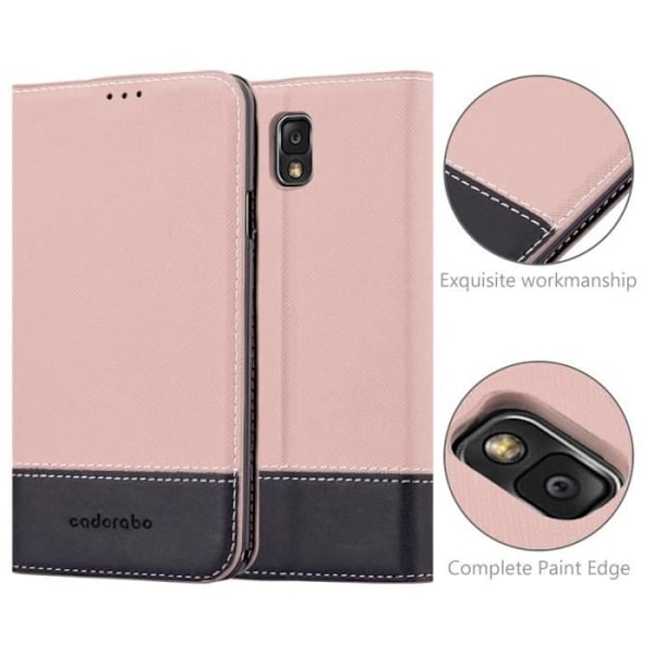 Cadorabo Fodral Samsung Galaxy NOTE 3 ROSA SVART IMITATION (LÄDER/MOKA) Fodral Fodral Magnetisk Fodral Fodral stöder stativ och kortplats