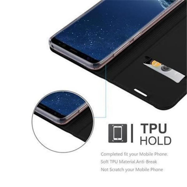 Samsung Galaxy S8 Fodral i CLASSY BLACK från Cadorabo (METALLIC MATT Design) Helt skyddsfodral med flip flik och stativ