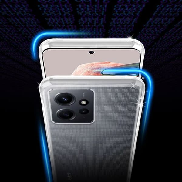 Transparent stötsäker silikonfodral för Redmi Note 12 4G Vit