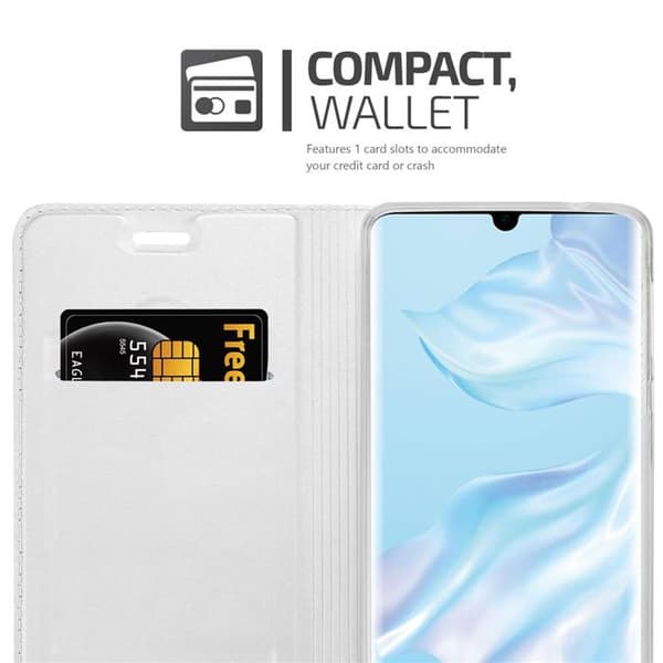 Flip-fodral för Huawei P30 PRO Fodral i KLASSISK SILVER Plånbok Stötsäker Grå