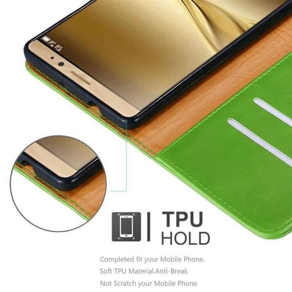 Fodral till Huawei MATE 8 - CADORABO - Bokfodral - Grön - Imiterat läder - Stativfunktion Grön