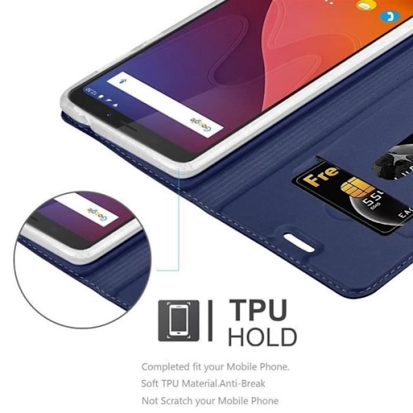 Cadorabo Fodral till WIKO VIEW XL i CLASSY MÖRKBLÅT