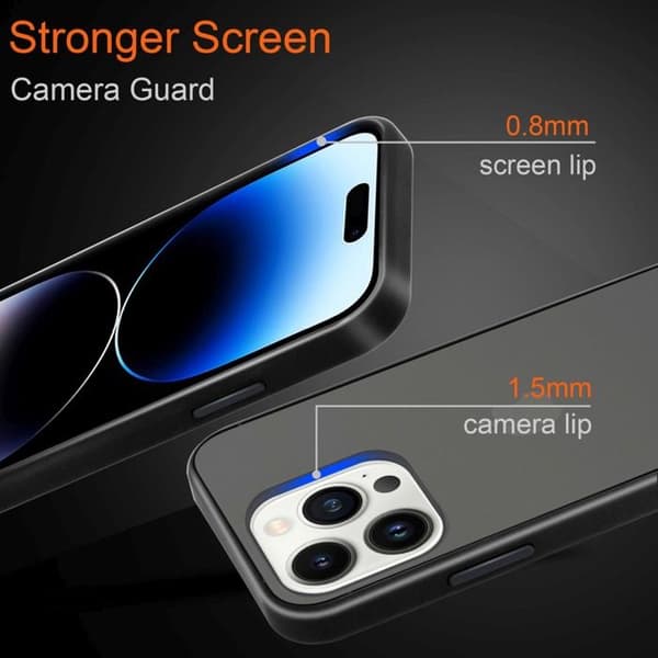 iPhone 14 PRO MAX Fodral i MAT SVART Skyddsetui