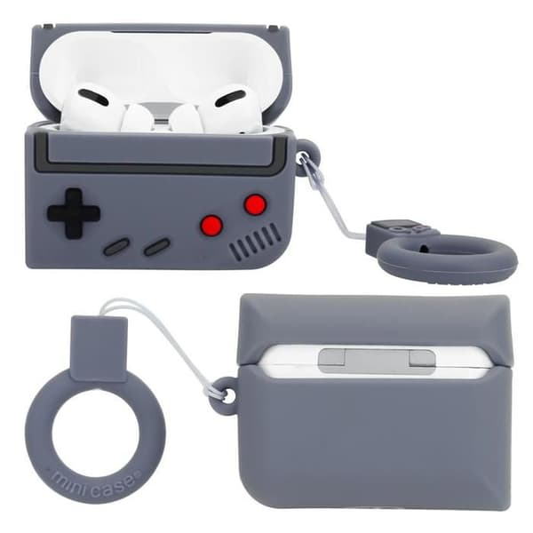 "Skydd för AirPod PRO 2 Retro Spel Design Grå Silikonfodral 3D Nyckelring" Grå