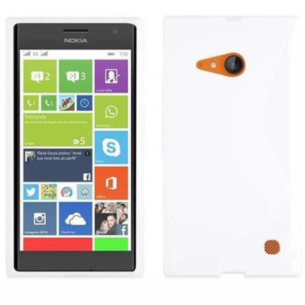 Nokia Lumia 730 Fodral i VIT från Cadorabo (Design -S-) Ultratunnt mjukt silikongel TPU-fodral med Anti-Shock – Fodral