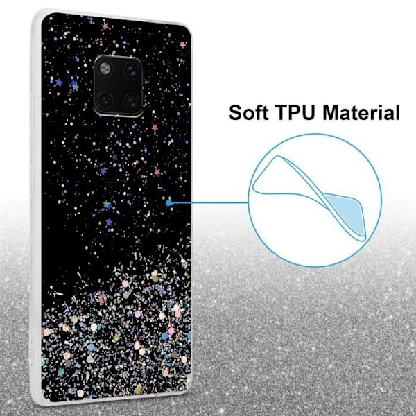 Coque - CADORABO - Huawei MATE 20 PRO - Svart - Glittrande - Skydd i silikon TPU Svart