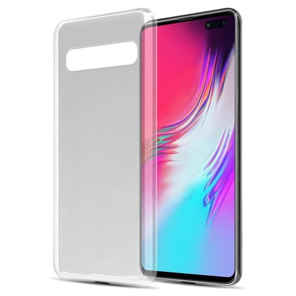 Transparent stötsäker silikonfodral för Samsung Galaxy S10 5G Vit