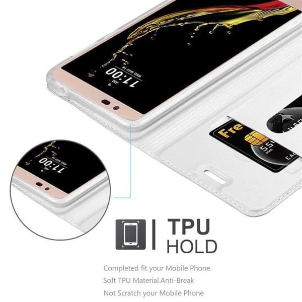 Flip-fodral för LG K10 2016 Etui i KLASSISK SILVER Plånbok Stötsäker Grå