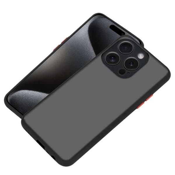 Skal för iPhone 15 PRO MAX i MATTSVART Stötskydd Svart