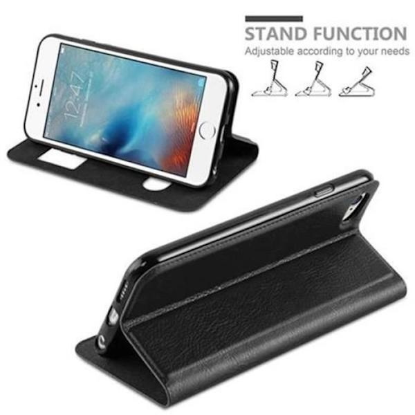 Apple iPhone 6-fodral - iPhone 6S i COMET BLACK av Cadorabo (Design VIEW) Helt skyddsfodral med flipflik, stativ