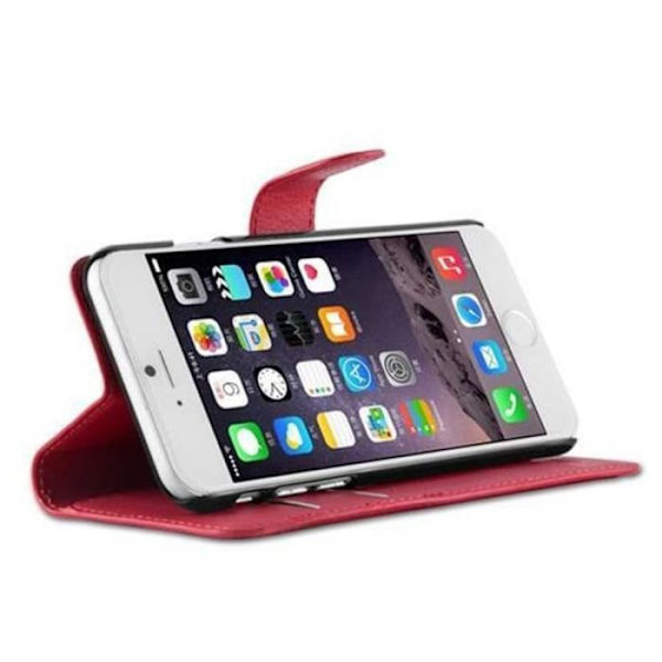 Apple iPhone 6 Fodral - iPhone 6S i KÖRSBÄRSRÖTT från Cadorabo Full Skyddsfodral med Flip Flip och horisontellt stativ