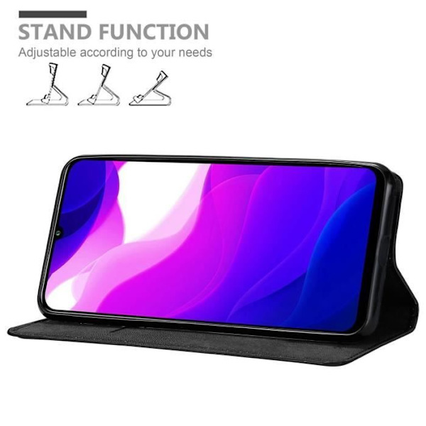 Fodral för Xiaomi Mi 10 LITE - CADORABO - Mörknatt - Book Case - Magnetstängning - Mjuk NATTSVART