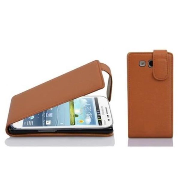 Cadorabo Fodral Samsung Galaxy WIN DESIGN FLIP Style Fodral Fodral Fodral konstläder Struktur HAZEL BRUN