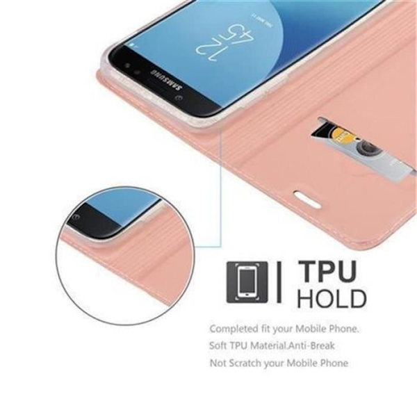 Samsung Galaxy J7 2017 (7) Fodral i CLASSY ROSÉ GOLD från Cadorabo (METALLIC MATT Design) Helt skyddsfodral med flip flik