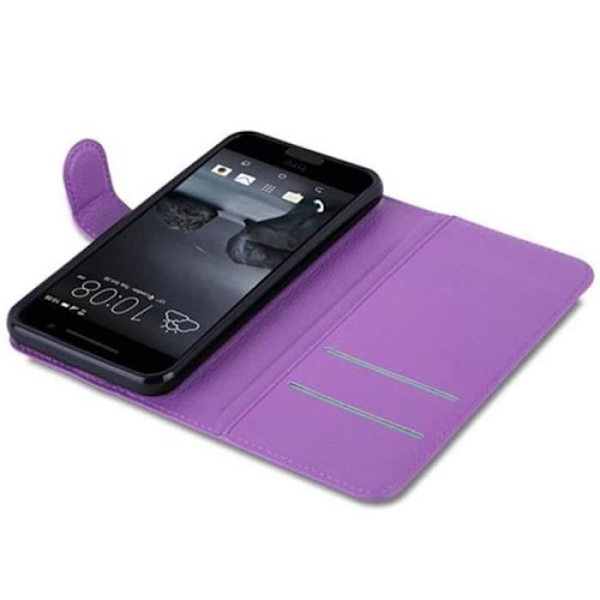 Cadorabo Fodral HTC ONE A9 ORCHID LILA Fodral Fodral Fullt skydd Magnetlås Stöder Stand Card Slot