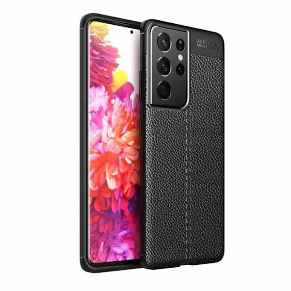 Coque - CADORABO - Samsung Galaxy S21 ULTRA - Skydd i silikon TPU - Design i konstläder - Färg svart Svart