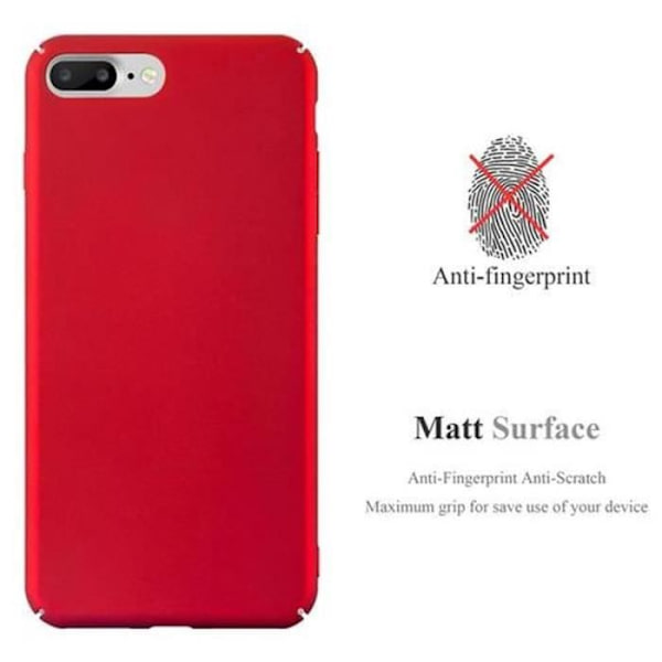 Cadorabo Fodral Apple iPhone 8 PLUS / 7 PLUS / 7S PLUS RÖD METALL MATTT METALL Hård plastfodral Skydd Ultra Slim Bumper