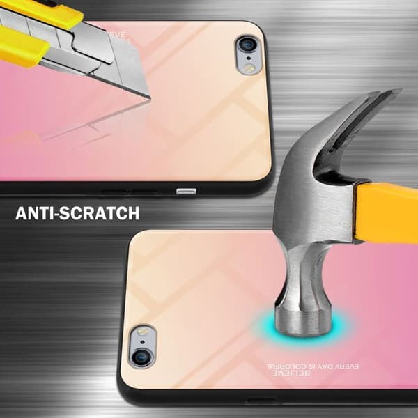 iPhone 6 PLUS / 6S PLUS Fodral i GUL - ROSA Stötsäker Bicolor Design Svart