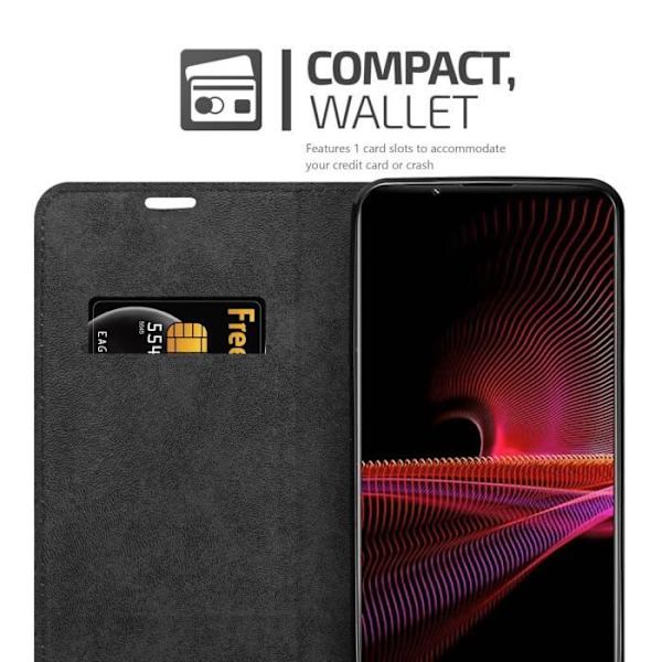 Coque för Sony Xperia 1 III - CADORABO - Café-brun - Book Case - Silikon TPU - Magnetisk skydd kaffe brunt