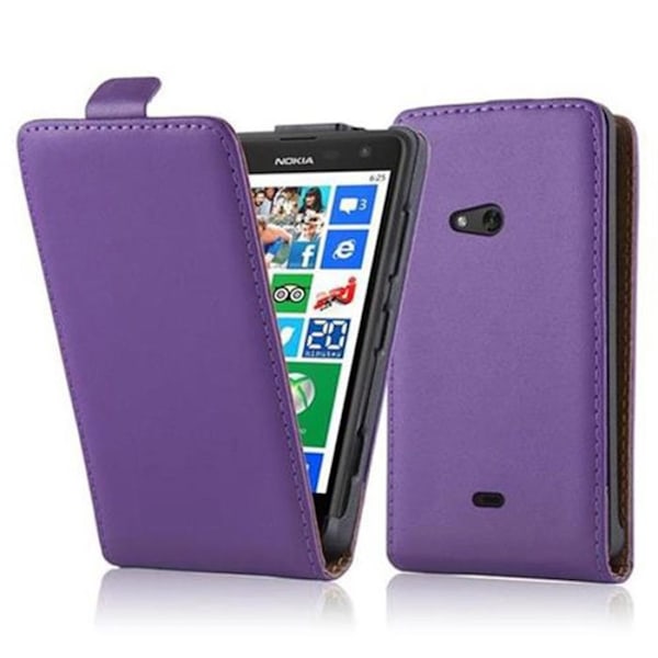 Skyddsskal för Nokia Lumia 625 i ORKIDÉ VIOLETT Fodral Etui Skydd Flip i slätsyntetläder Plånbok Lila