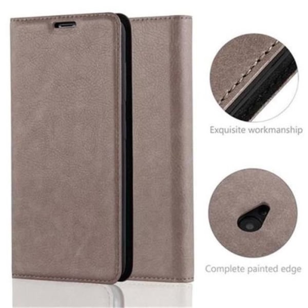Nokia Lumia 535 Fodral i KAFFEBRUN från Cadorabo (INVISIBLE MAGNETIC CLOSURE Design) Helt skyddande fodral med flip flik