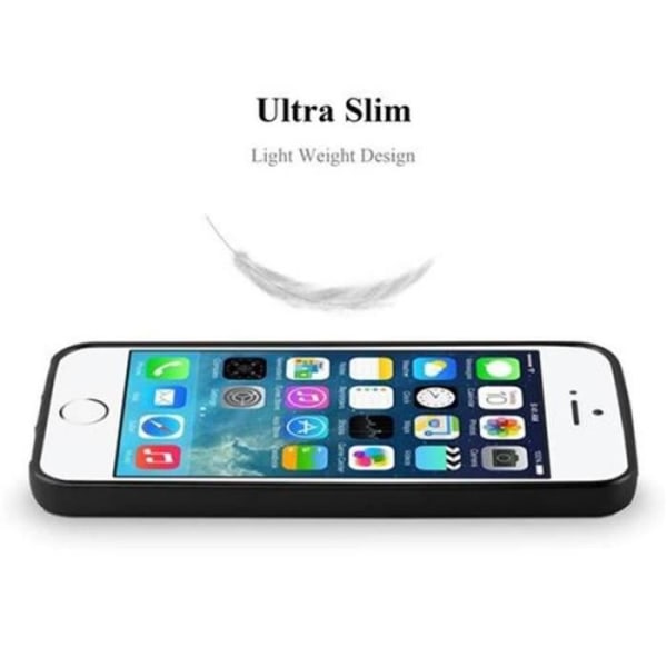 Apple iPhone 5 / 5S / SE METALLIC SVART Fodral Cadorabo MATT METALLIC TPU Silikonskydd Fodral Skydd Ultra Slim Bumper