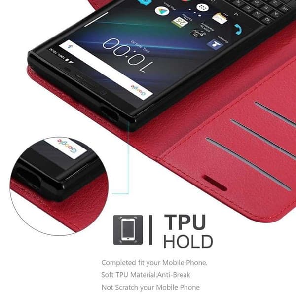 Etui för Blackberry KEY 2 LE i KIRSCHRÖD Röd