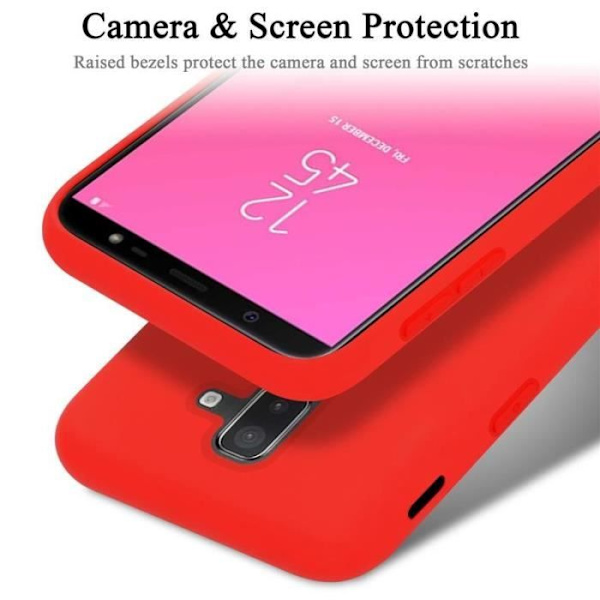 Telefonfodral - CADORABO - Samsung Galaxy A6PLUS / J8 - Silikon TPU - Röd - Optimal skydd Röd
