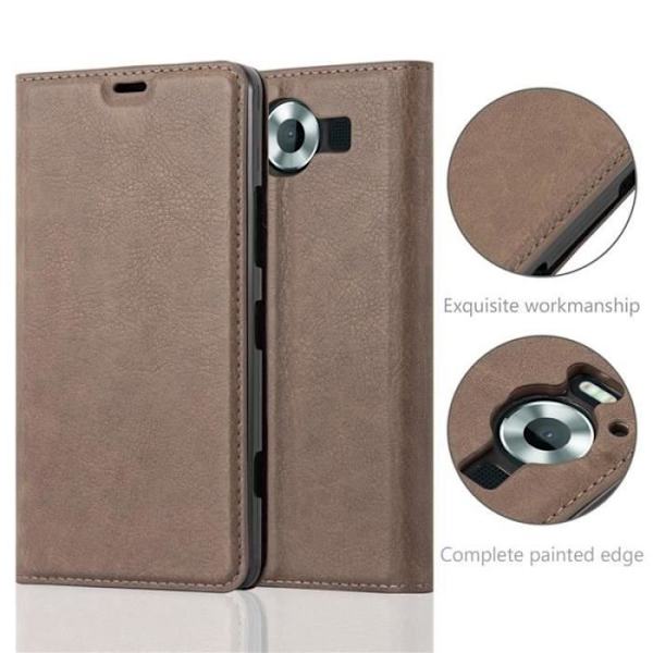 Nokia Lumia 950 Fodral i KAFFEBRUNT från Cadorabo (INVISIBLE MAGNETIC CLOSURE Design) Helt skyddande fodral med flipskydd
