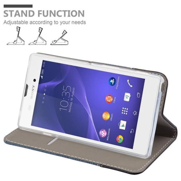 Cadorabo Fodral till Sony Xperia T3 i MÖRKBLÅ SVART