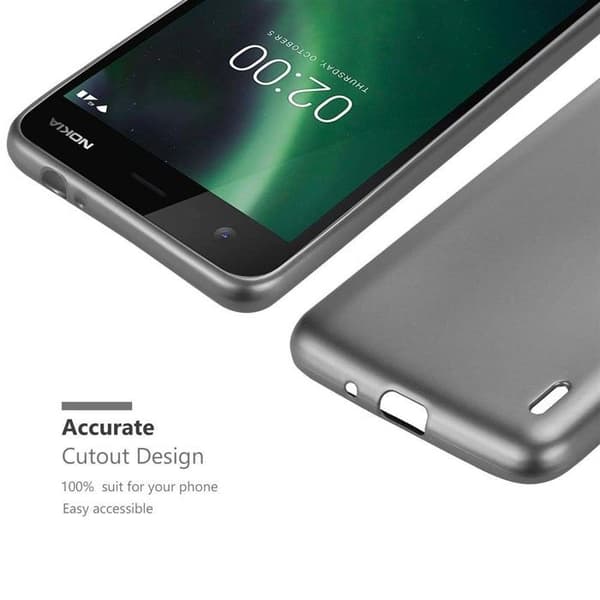 Skyddsskal för Nokia 2 2017 Skyddsskal i MATTS GRÅ METALLISK design Grå