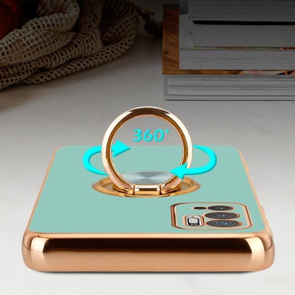 Fodral för Xiaomi RedMi NOTE 10 5G / POCO M3 PRO 5G Glansig Turkos - Guld med kameraskydd Blå