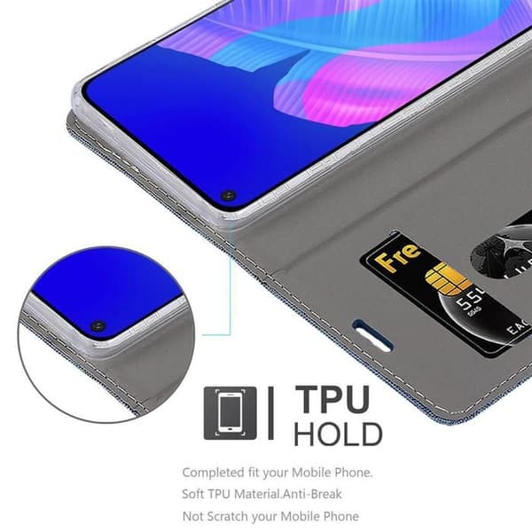 Skyddsfodral för Huawei P40 LITE E i BLÅSVART Stötskyddande Etui Blå