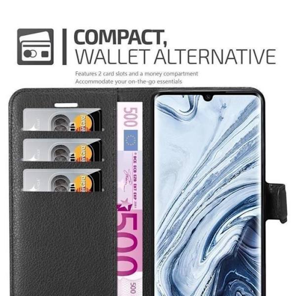 Coque - CADORABO - Xiaomi RedMi NOTE 10 - Syntetiskt läder - Horisontellt stöd - 3 kortfack Svart