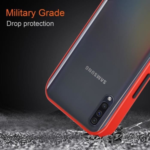 Cadorabo-fodral för Samsung Galaxy A70 / A70s i frostat rött - svarta knappar Silikon TPU Hybrid Skyddsfodral