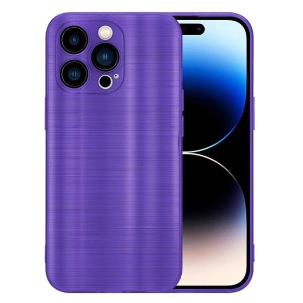 iPhone 14 PRO Fodral Borstad Lila Kameraskydd Violett