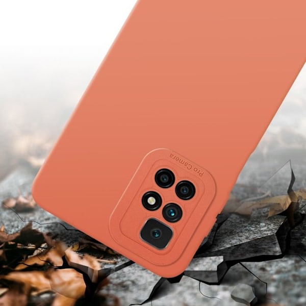 Skyddsskal för Xiaomi RedMi 10 i FLUID LJUST ORANGE Fodral Etui Täcka i flexibel TPU-silikon Skydd Gul